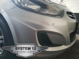 Hyundai Accent with Mongoose front parking sensors